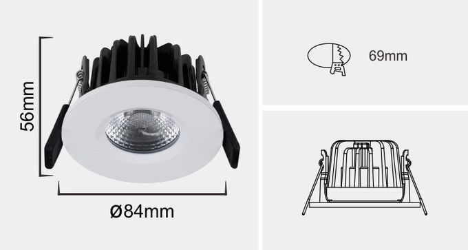 Bezel Interchangeable IP65 Recessed LED Downlight 8W Led Downlights
