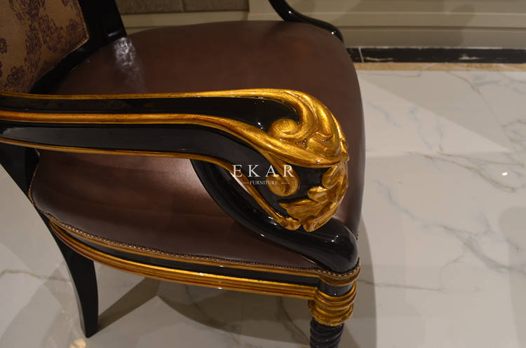 Home Goods Dining Chair French Dining Chair Armrest Leather Dining Chair TV-028A