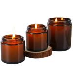 Decorative Apothecary Round Empty 200ml 300ml 400ml 16oz Matte Amber Glass