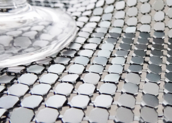 Professional Metallic Mesh Fabric Color Customized For Cloth / Shoes / Bag