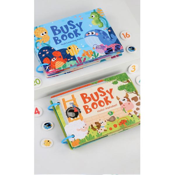 Quiet Book Early Learning Activity Puzzle Paste Matching Game Toys Children's Educational Magic Tape Wooden Busy Book Toys