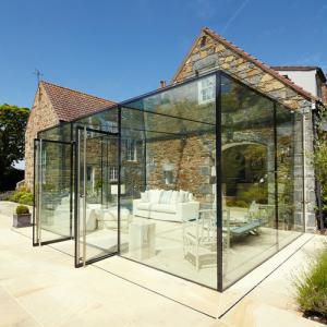 Wholesale Villa Panoramic Glass Sunroom Transparent Safety Tempered Glass Ceiling Sunroom Green House Aluminum Alloy Impact Resistant from china suppliers