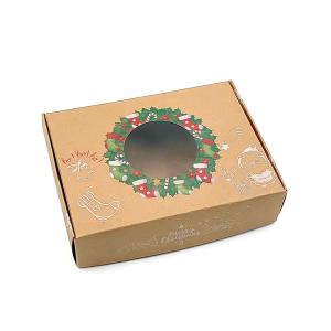 Wholesale Customized CMYK Candy Biscuit Kraft Paper Gift Box Window Open For Christmas from china suppliers