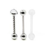Acrylic Material Screw Barbell 14G Surgical Steel Tongue Jewelry