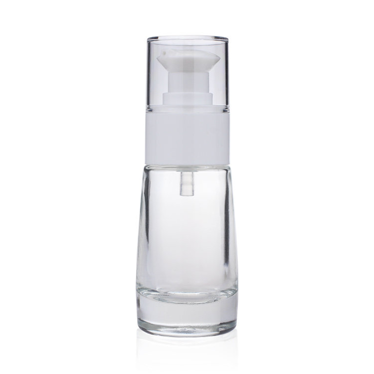 Fashion Oil Cosmetic Glass Bottle 30ml Lotion Pump Liquid Foundation Serum Bottle