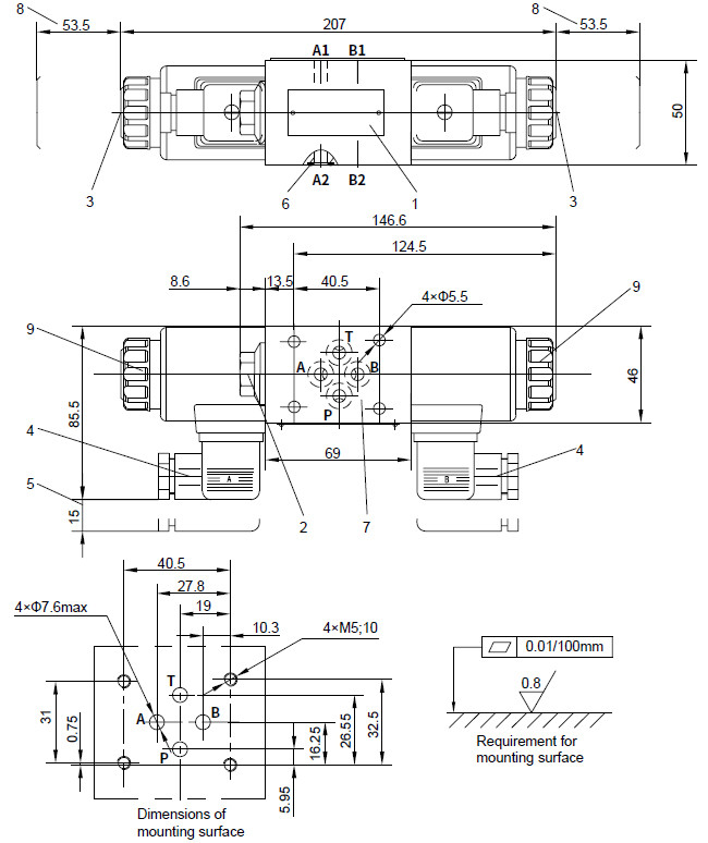 Isolator Hydraulic Control Valve Z4WE6...L3X 40 L/Min 315 Bar NBR / FKM Sealing