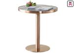 Coffee House / Home Classical Bar Height Pub Table With Gold Stainless Steel