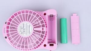 Wholesale Mini fan Rechargeable Desktop Fan wih LED Light 4-inch Vanes 3 Speeds Battery/ USB Powered from china suppliers