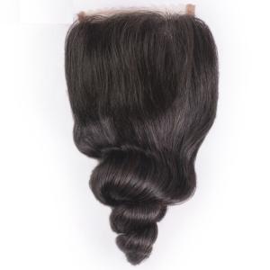 Wholesale Malaysian Loose Wave Closure 4X4 Silk Soft Full Ends Cuticles Human Hair Closure from china suppliers