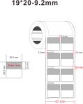 19x20-9mm Adhesive Cable Labels 2mil White Matte Translucent Water Resistant