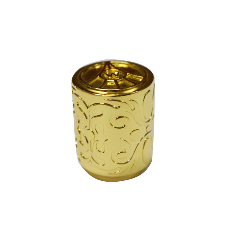 Metal Luxurious Zinc Alloy Glass Perfume Bottle Caps Lids Custom Made