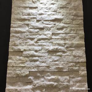 Wholesale White Quartzite Mini Stone Panels / 3D Looking Thin Stacked Stone Panels from china suppliers