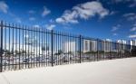 Powder coated tubular steel fence