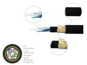 Wholesale Black Sheath 4 Core All Dielectric Self Supporting Loose Tube Fiber Optic Cable Span 200m 300m 400m from china suppliers