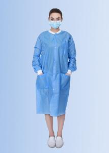 Wholesale Medical PP Non Woven Medical Disposables Lab Coat With Knitted Collar from china suppliers
