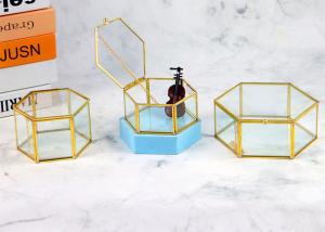 Wholesale Hexagonal jewelry cover box glass artifact Wedding Decoration storage box gift Yiwu wholesale flower greenhouse from china suppliers