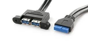 Internal USB Motherboard Connection 2 Port USB 3.0 Female to 20 Pin Baffle Cable