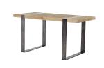 Natural Waterproof Pine Wood Dining Room Tables Matt Light Iron Legs Original