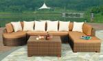 Bistro / Restaurant Leisure Rattan Sofa , Resin Wicker Patio Furniture
