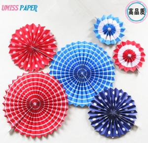 Wholesale 6 Sets of Paper Fan Flowers, Round Colorful Dotted Folds Origami Fan Flower, Hollow Birthday Party Background Decoration from china suppliers