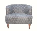 Vintage Style One Seat Tufted Leather Sofa Diamond Shape
