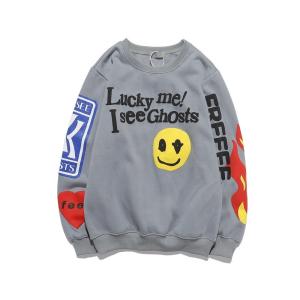 Wholesale 2021 Oversize Printing Smiling Face And Flame Men'S Hoodies &amp; Sweatshirts Men'S Hoodies from china suppliers