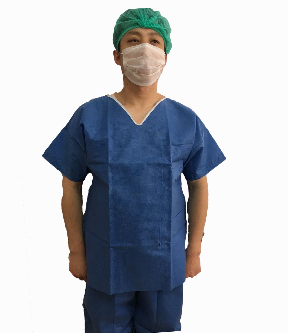 Disposable Scrub Suit ,PPor SMS fabric.Short Sleeve with or without pocket in China.
