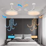 Arcylic Metal Retractable Fan Light 6 Speed Remote Control
