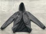 Fashion Grey Color Hooded Bomber Jacket Mens With Black Rib And Mesh Lining