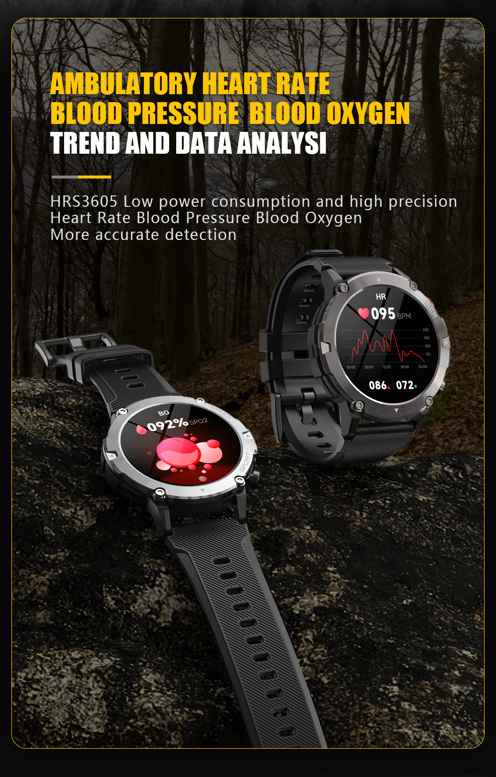Touch Screen Tactical Smartwatch with Text and Call, Heart Rate, Blood Oxygen, and Activity Trackers