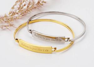 Wholesale Female titanium steel inspirational popular jewelry DIY bracelet logo words girls gift accessories wholesale from china suppliers