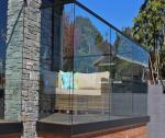 H160mm Brushed Floor Standing Frameless Glass Railing