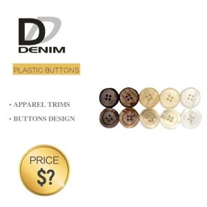 Wholesale Plastic Shiny Pearl Denim Shirt Buttons White / Black Color With 4 Holes from china suppliers