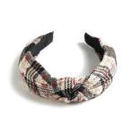 Christmas Xmas Cross Knot Hairband Plaid Holiday Decorations 40cm 15.8in