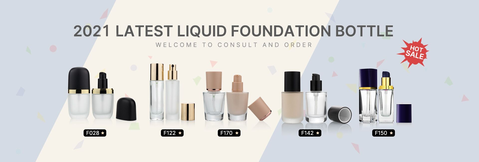 50ml Liquid Foundation Bottles Glass Bottle With Pump For Cosmetic