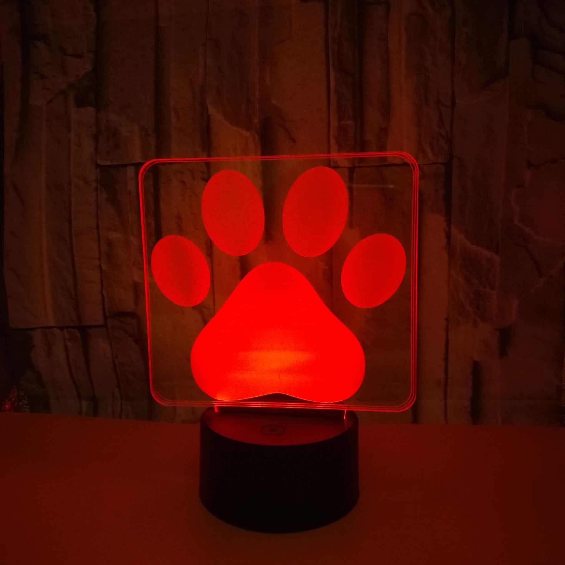 Hot new custom logo sign footprints 3D illusion night lights acrylic visual gradient colorful 3D lights
