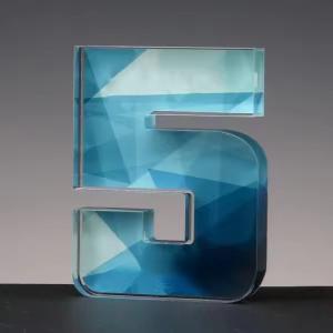 Wholesale Clear Plexiglass Number Acrylic Award Block Custom Printing For Company Events from china suppliers