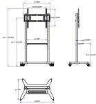 55"- 86" Adjustable Mobile TV Stand With Wheels, Compatibility For 43"-100" Flat