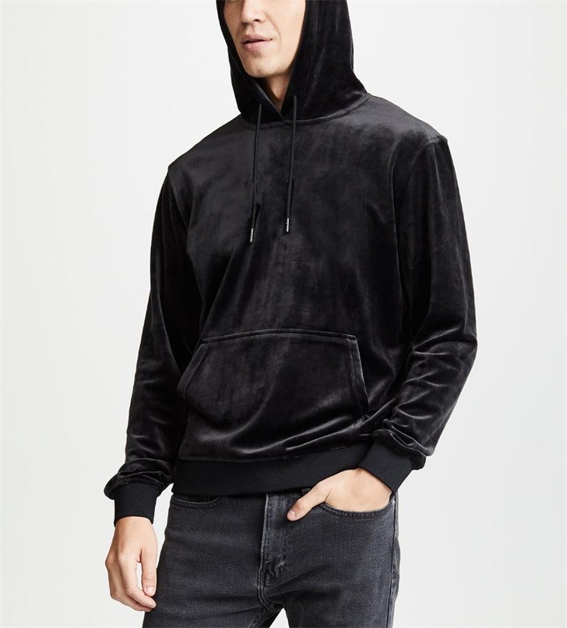 Custom Wholesale Polyester Velour Hoodie Men Oversized xxxl xxxxl pullover