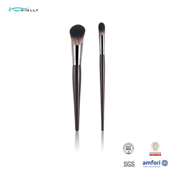2pcs Makeup Concealer Brush Synthetic Hair Aluminium Ferrule Makeup Foundation