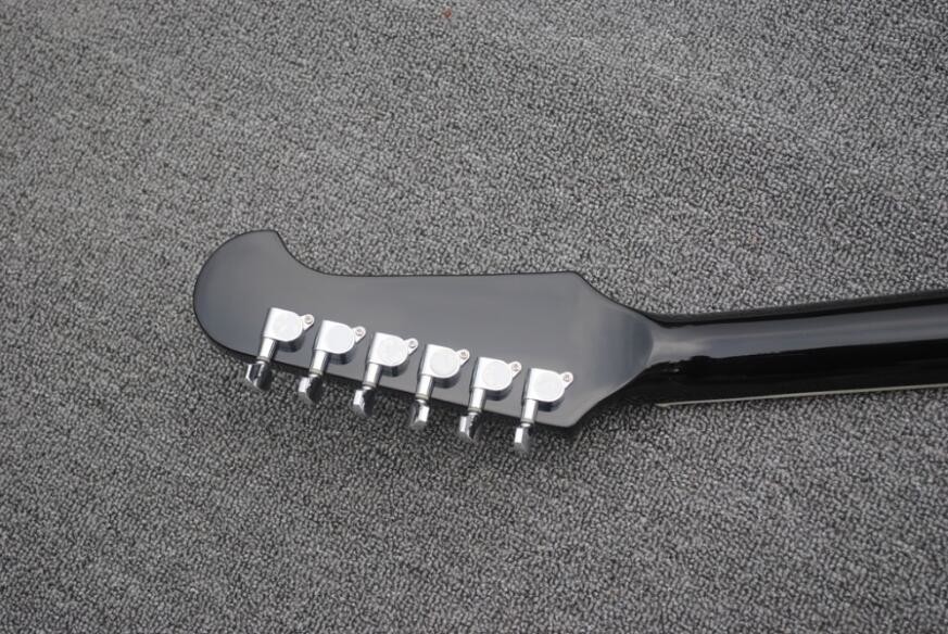 Lines up silver top Firebird Electric Guitar set-in neck style firebird custom guitar black edges firebird
