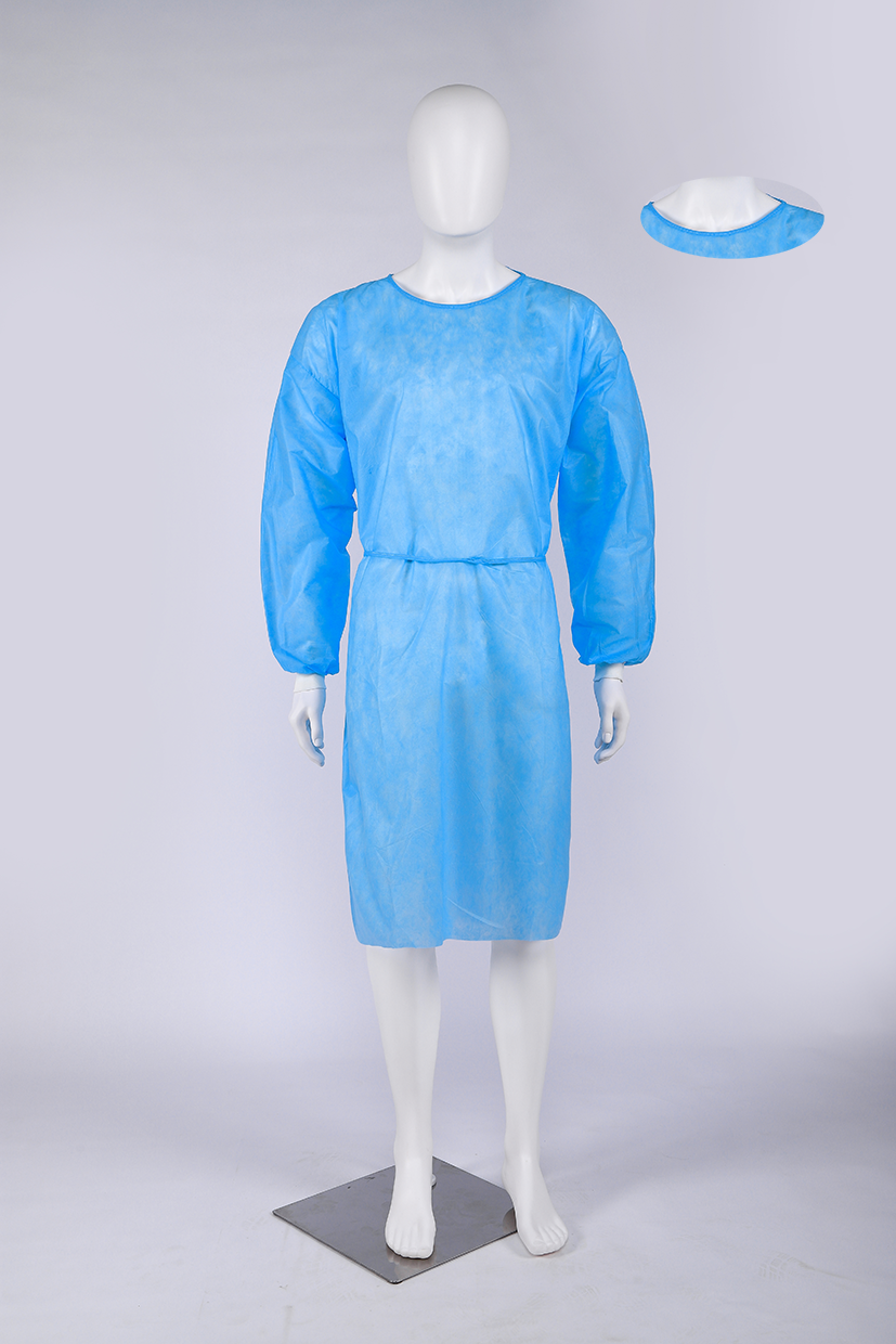 65g Plus Size Disposable Isolation Gowns Round Neck Doctor Isolation Gown