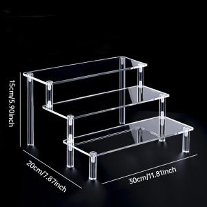 Wholesale Clear Acrylic Display Stand Plexiglas Storage Shelf Ladder-shaped For Desktop from china suppliers