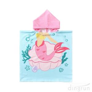Wholesale Soft Microfiber Beach Towel for Kids Poncho Beach Towel Kids Hooded Towel from china suppliers