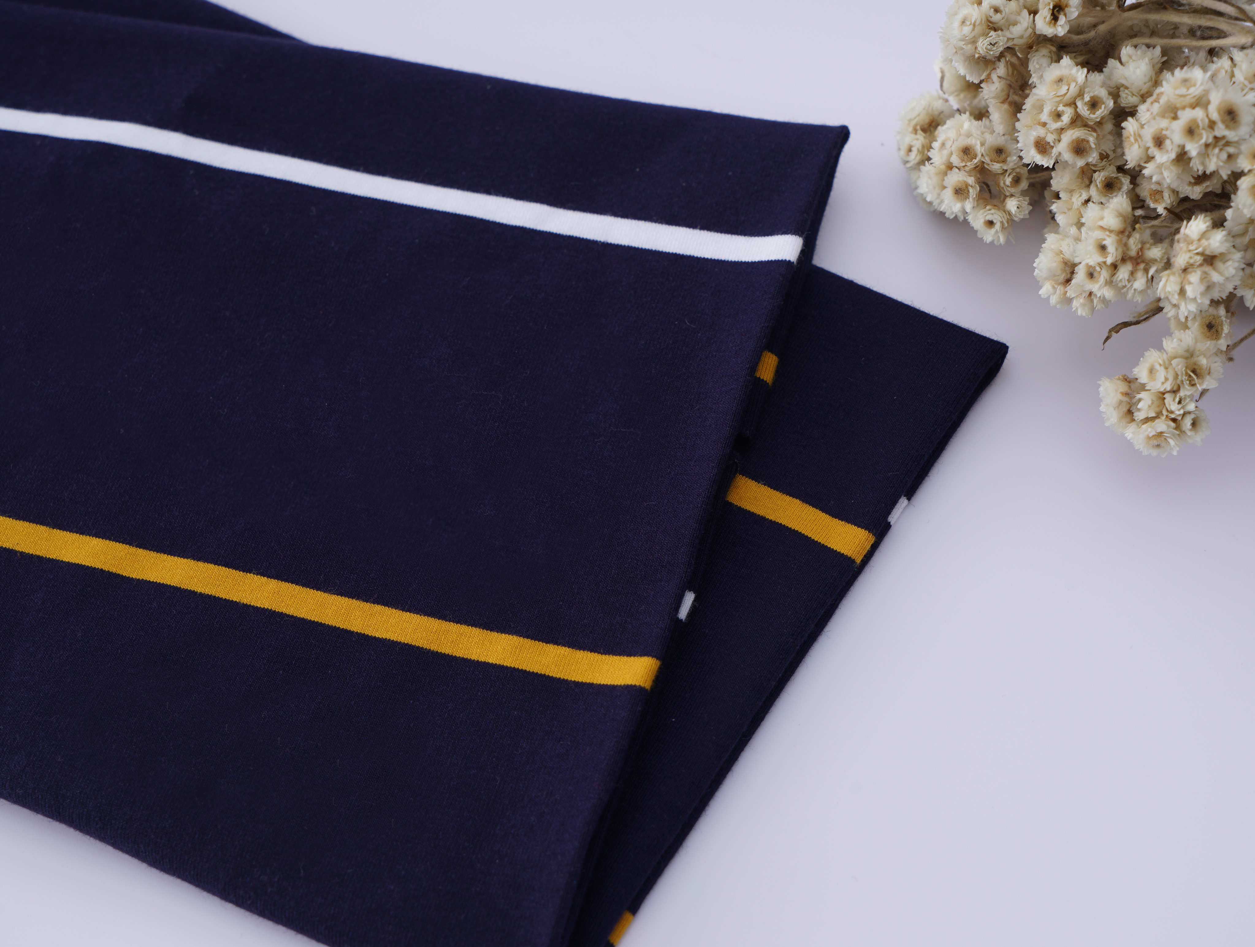 Pure Cotton Breathable And Skin-Friendly Striped Knit Fabric For Casual