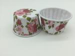 Wedding Party Rose Floral Baking Cups , Round Shape Muffin Paper Cups Not Retain