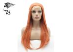 Synthetic Pumpkin Color Lace Front Wigs For Impersonators Fashion No Damage