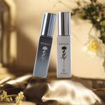 Clear Glass Perfume Bottle Cosmetic Packaging Gold Threaded Cap 50ml
