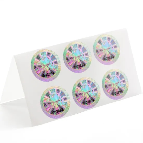 Colorful Laser PET Holographic Adhesive Sticker Label For Security And Personal Care