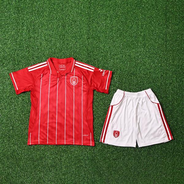 Nottingham Forest Home Childrens Football Jerseys 2025-2026 Supports Customizati